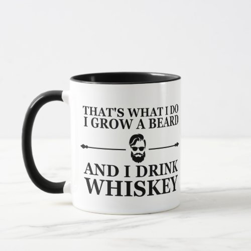 Whiskey quotes with funny bearded sayings mug
