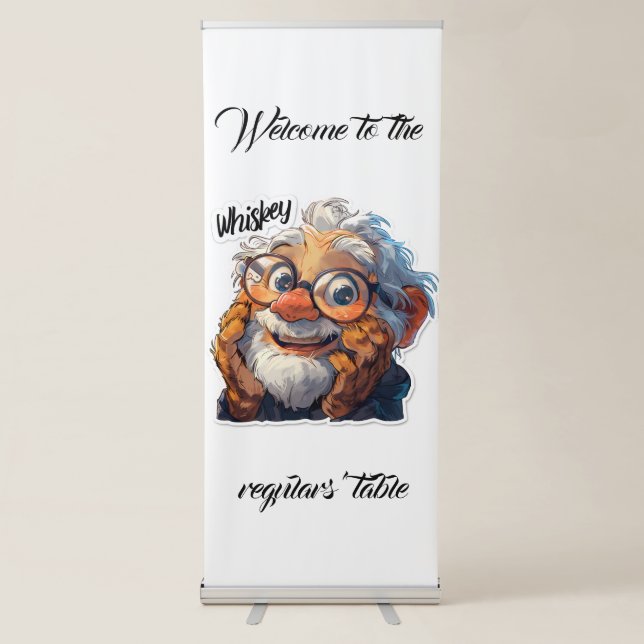 Whiskey Regulars' Table" retractable banner! Banner (Front)