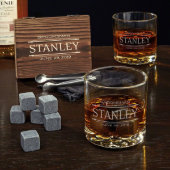Whiskey Rocks Set And Stanford Whiskey Glass (Front)