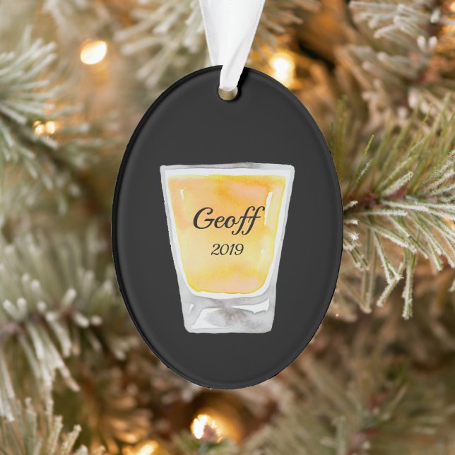 Whiskey Shot Personalized Ornament (Tree)
