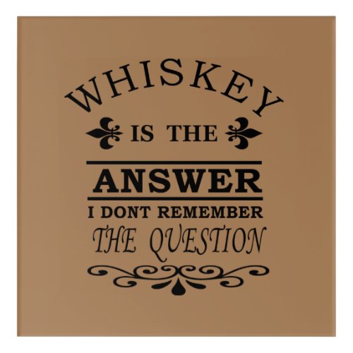 whiskey slogan acrylic print