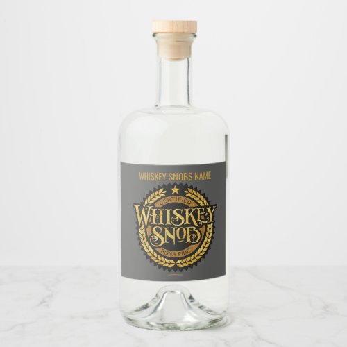 Whiskey Snob Liquor Bottle Label
