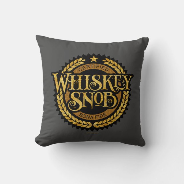 Whiskey Snob Throw Pillow (Front)