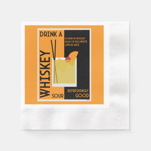 Whiskey Sour Cocktail   Napkin