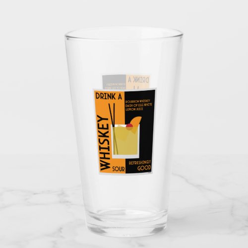 Whiskey Sour Cocktail   Napkin Glass