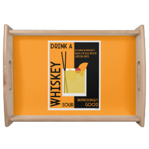 Whiskey Sour Cocktail   Napkin Serving Tray