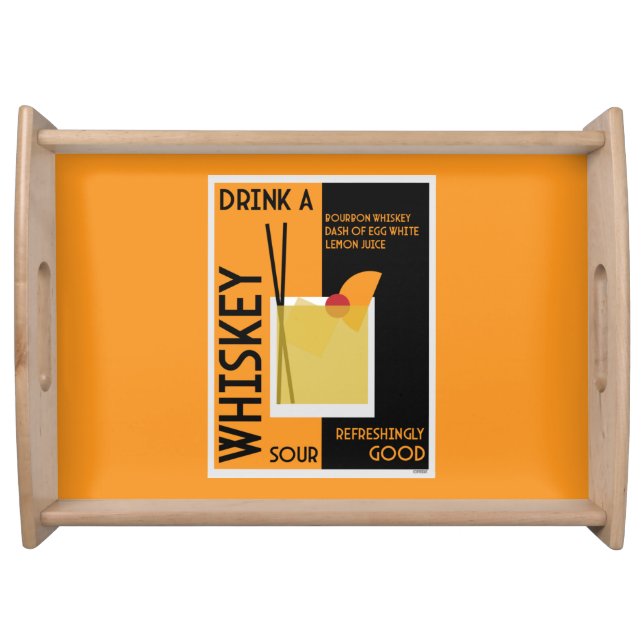 Whiskey Sour Cocktail   Napkin Serving Tray (Front)