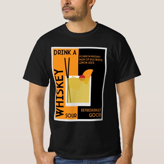 Whiskey Sour Cocktail T-Shirt (Front)