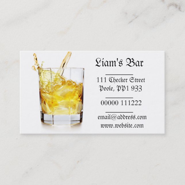 Whiskey Splash Business Card (Front)