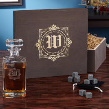 Aviator Custom Draper Whiskey Decanter Box Set with Eastham Glasses