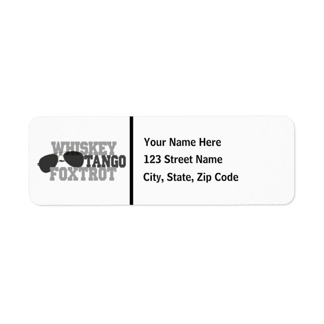 Whiskey Tango Foxtrot - Aviation Glasses Label (Front)