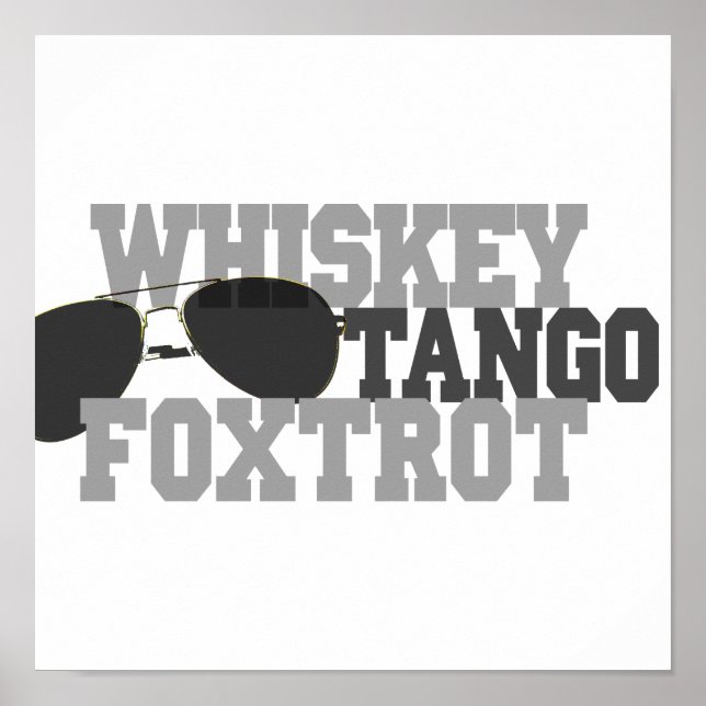 Whiskey Tango Foxtrot - Aviation Glasses Poster (Front)