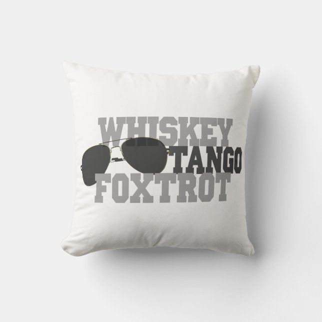 Whiskey Tango Foxtrot - Aviation Glasses Throw Pillow (Front)