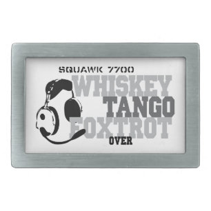 Whiskey Tango Foxtrot - Aviation Humor Belt Buckle