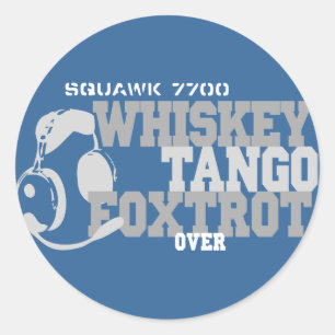 Whiskey Tango Foxtrot - Aviation Humor Classic Round Sticker