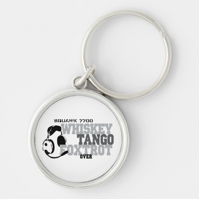 Whiskey Tango Foxtrot - Aviation Humor Keychain (Front)