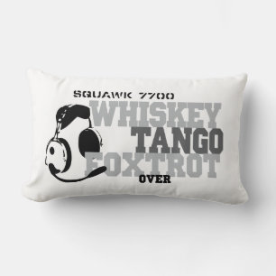 Whiskey Tango Foxtrot - Aviation Humor Lumbar Pillow