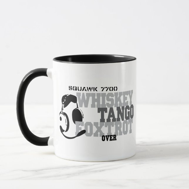 Whiskey Tango Foxtrot - Aviation Humor Mug (Left)