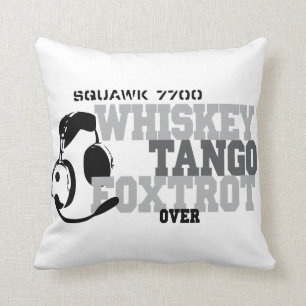 Whiskey Tango Foxtrot - Aviation Humor Throw Pillow