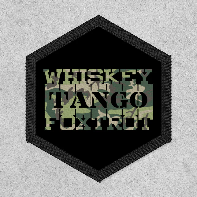 Whiskey Tango Foxtrot WTF Green Camouflage Patch (Front)