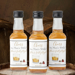 Whiskey Watercolor Chocolate Truffles Birthday Liquor Bottle Label