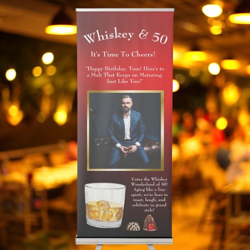 Whiskey Watercolor Chocolate Truffles Birthday   Retractable Banner