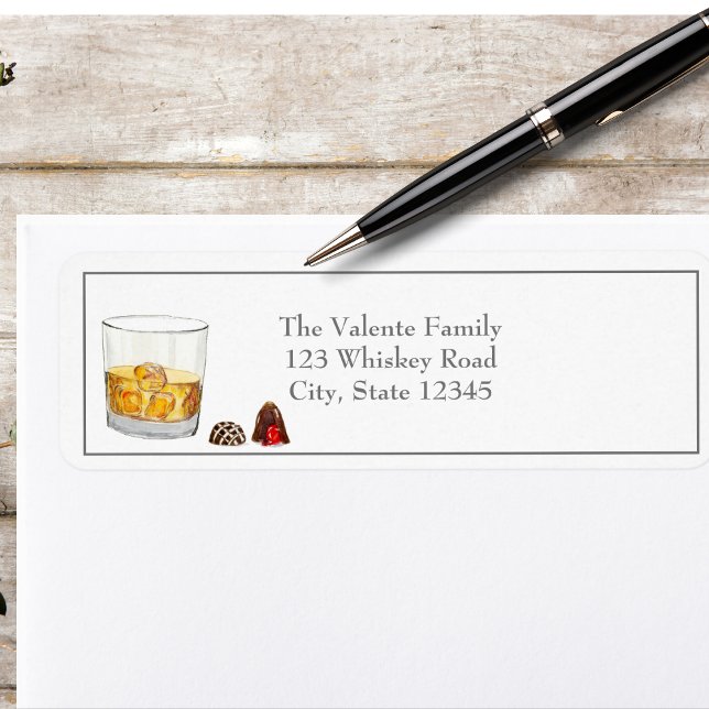 Whiskey Watercolor Chocolate Truffles  Label (Creator Uploaded)