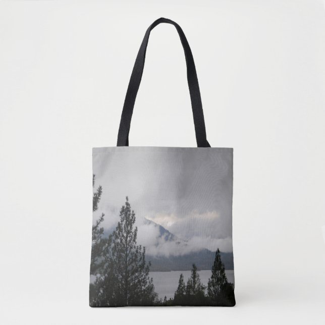 Whiskeytown Lake with the misting  fog... Tote Bag (Front)