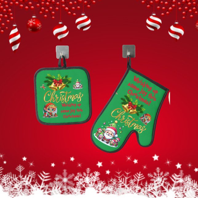 Whisking up some Joy this Christmas | Oven Mitt & Pot Holder Set (Creator Uploaded)
