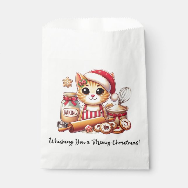 Whisking you a meowy Christmas Favor Bag (Front)
