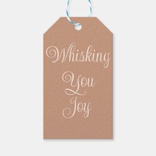 Whisking You Joy Cozy Warm Cinnamon Beige Gift Tags