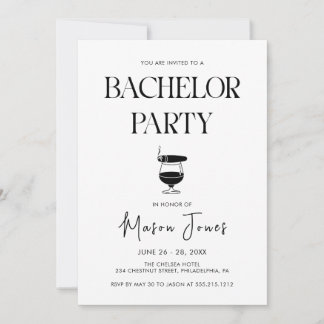 Whisky Cigar Bachelor Party Invitation