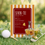 Whisky Golf Themed 70th Birthday Invitation<br><div class="desc">Fore! Looking for the perfect invitation to celebrate a golf lover's 70th birthday. Look no further! This stylish invitation features a golfer standing on a old fashioned cocktail glass with orange slices and maraschino cherry, along with the playful text "SEVEN-TEE and still on par!" Whether it's a milestone celebration or...</div>