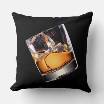 Whisky On The Rocks Throw Pillow by FantasyPillows at Zazzle