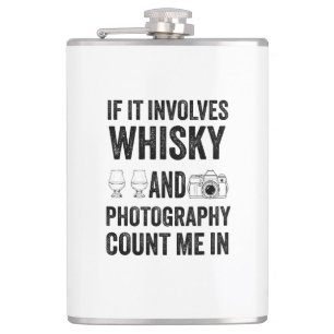 Whisky & Photography - Funny Hobby Design Flask
