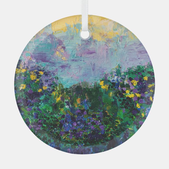 Whisper Blooms Glass Ornament (Front)