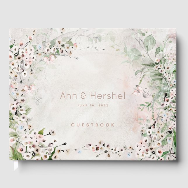 Whisper & Blush Wedding Guest Book (Front)
