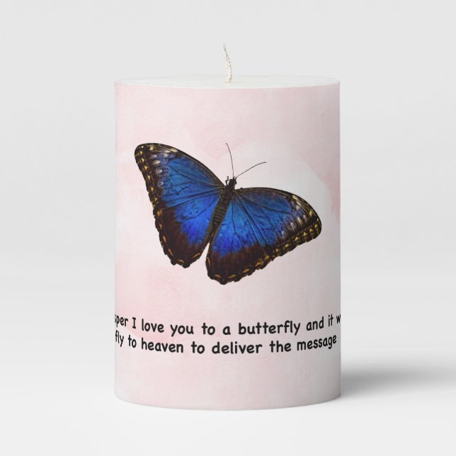 Whisper Butterfly Pillar Candle (Front)