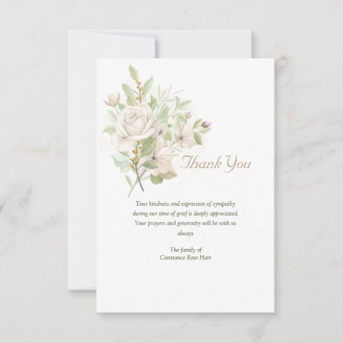 Whisper Floral Thank You Sympathy Card