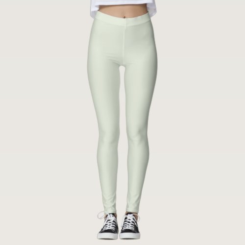 Whisper Green Solid Color Leggings