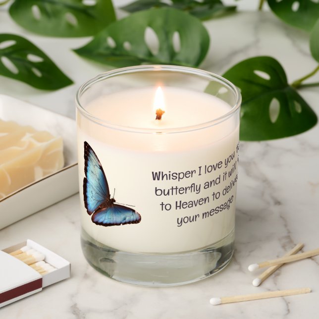 Whisper I Love You to A Butterfly Scented Candle (Lit)