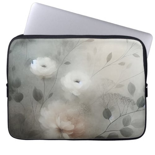 Whisper of Flowers Beautifully Muted in Watercolor Laptop Sleeve
