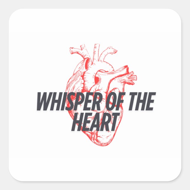 Whisper of the Heart – Elegant Minimalist Square Sticker (Front)
