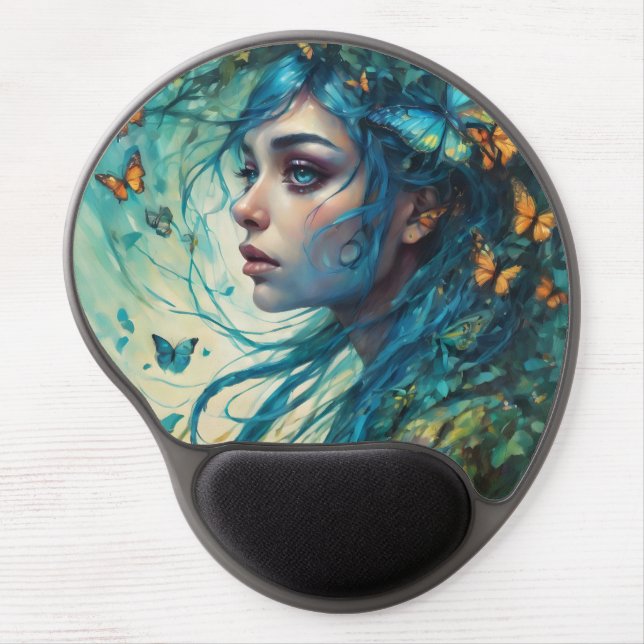 "Whisper of Wings" Butterflies & Blues  Gel Mouse Pad (Front)