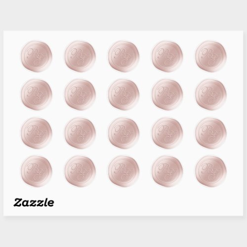 Whisper Pink Double Monogram Wax Seal Stickers