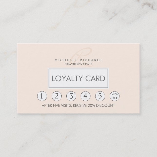 Whisper Pink Elegant Minimalist Loyalty Card (Front)