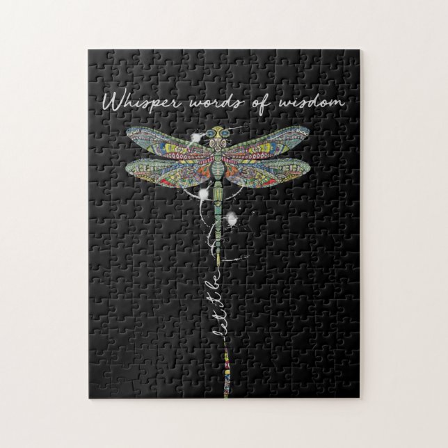 Whisper Words Of Wisdom Brocade Dragonfly Jigsaw Puzzle (Vertical)