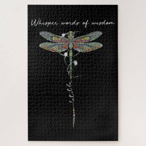 Whisper Words Of Wisdom Brocade Dragonfly Jigsaw Puzzle