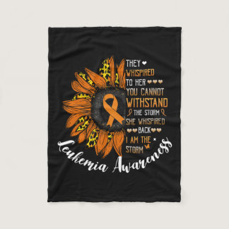 Whispered Back I Am The Storm Leukemia Awareness  Fleece Blanket