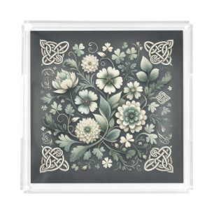 Whispered Clover Knotwork Garden Acrylic Tray